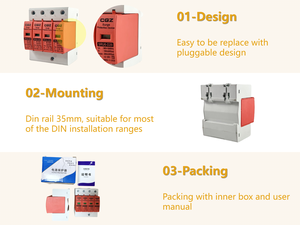 Hot Sale AC SPD 3P+N Solar System Surge protection Devices Surge Suppressor Spike Suppressors - Product Image 6