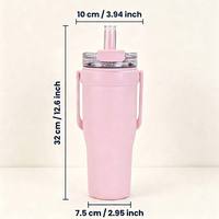 Gobelet isotherme en acier inoxydable de 40 oz avec poignée et couvercle à paille, anti-fuite, à double paroi, pour voiture - Vente en gros