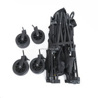 Chariot de camping pliable à deux étages, à grandes roues, pour l'extérieur