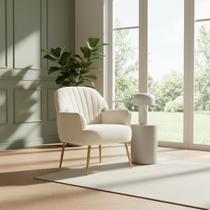 Comfortable Velvet Accent <b>Chair</b> Modern <b>Upholstered</b> Living Room <b>Chairs</b> Soft Luxury Single Sofa Armchair with Metal Legs - Product Image 3