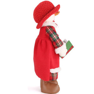 Zaves 19in Standing Snowman Choir Poupées <span class=keywords><strong>de</strong></span> <span class=keywords><strong>Noël</strong></span> rouges et vertes <span class=keywords><strong>pour</strong></span> les décorations <span class=keywords><strong>de</strong></span> vacances du Nouvel An - Product Image 2