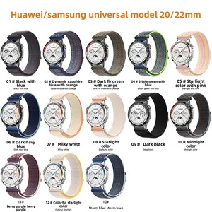 Correa de reloj de nailon Universal de 20mm y 22mm, transpirable para velcro, compatible con Huawei GT5/<span class=keywords><strong>4</strong></span>, correa de malla de temporada, reloj <span class=keywords><strong>Samsung</strong></span> 7/6 - Product Image 6