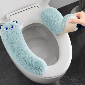 Thickened Plush Waterproof Toilet Seat Cover For Winter Home Use Adhesive Stain Resistant - Product Image 1