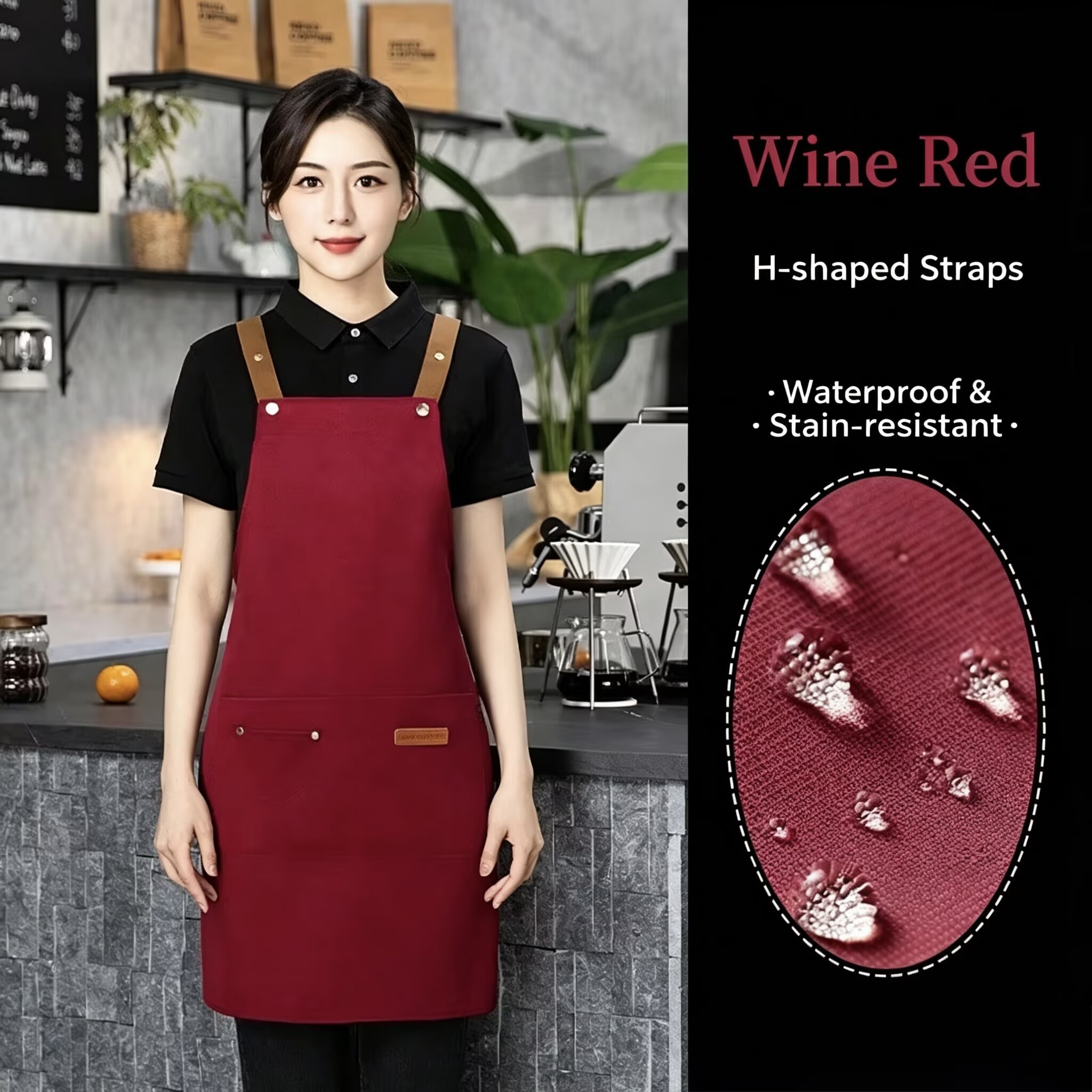 2 boutons rouge vin/anti-éclaboussures