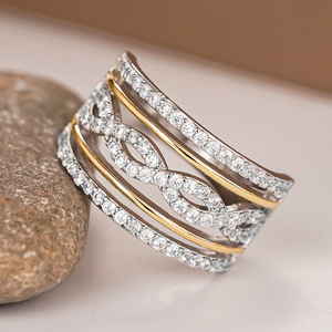 Anello Bicolore Stile Principessa per Donne, Elegante Gioiello da Dito alla Moda - Product Image 3