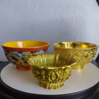 Bol en laiton exquis Artisanat antique Bol à riz doré de style antique