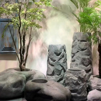 Série Stone - Pots de fleurs pour plantes d'intérieur et d'extérieur, forme carrée, écologiques, en plastique renforcé de fibres de verre, décoration de jardin et d'hôtel
