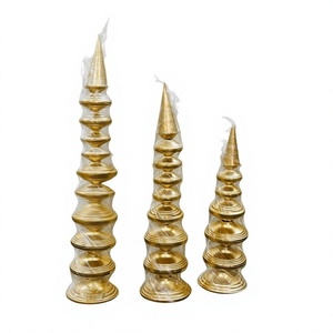 Vase décoratif en métal doré pour centre de table de Noël, grande urne, présentoir pour événements, ornement de mariage et de fête - Product Image 1