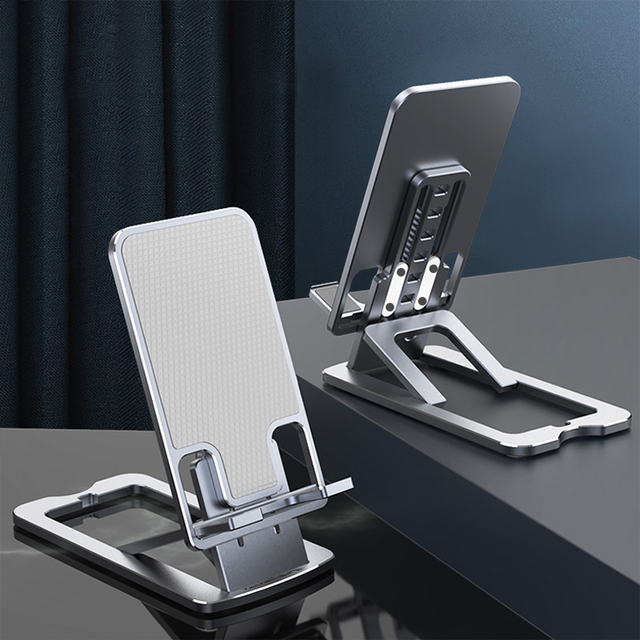 Ultra Thin Portable Foldable Aluminum Alloy Phone Stand Adjustable Angle Desktop Display Card Holder