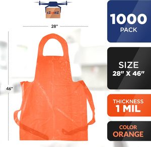 Delantales Desechables de Plástico para Adultos, 28×46 Pulgadas, Delantal de Pintura Impermeable de PE de 1.5 Mil, Delantal Desechable de Polietileno Unisex - Product Image 4