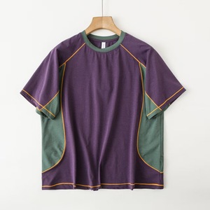 T-shirt en satin à manches courtes, séchage rapide, color block, unisexe, coupe classique, vêtements décontractés pour activités de plein air, printemps/été, étiquettes - Product Image 4