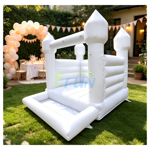 Château gonflable de luxe blanc avec <span class=keywords><strong>piscine</strong></span> à balles frontale pour la décoration d'événements de mariage et de fêtes nuptiales - Product Image 1