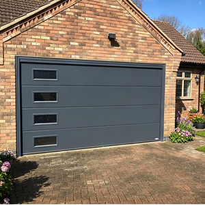 Porte <span class=keywords><strong>de</strong></span> <span class=keywords><strong>garage</strong></span> sectionnelle électrique motorisée avec télécommande, isolation phonique, anti-poussière, installation facile - Product Image 4