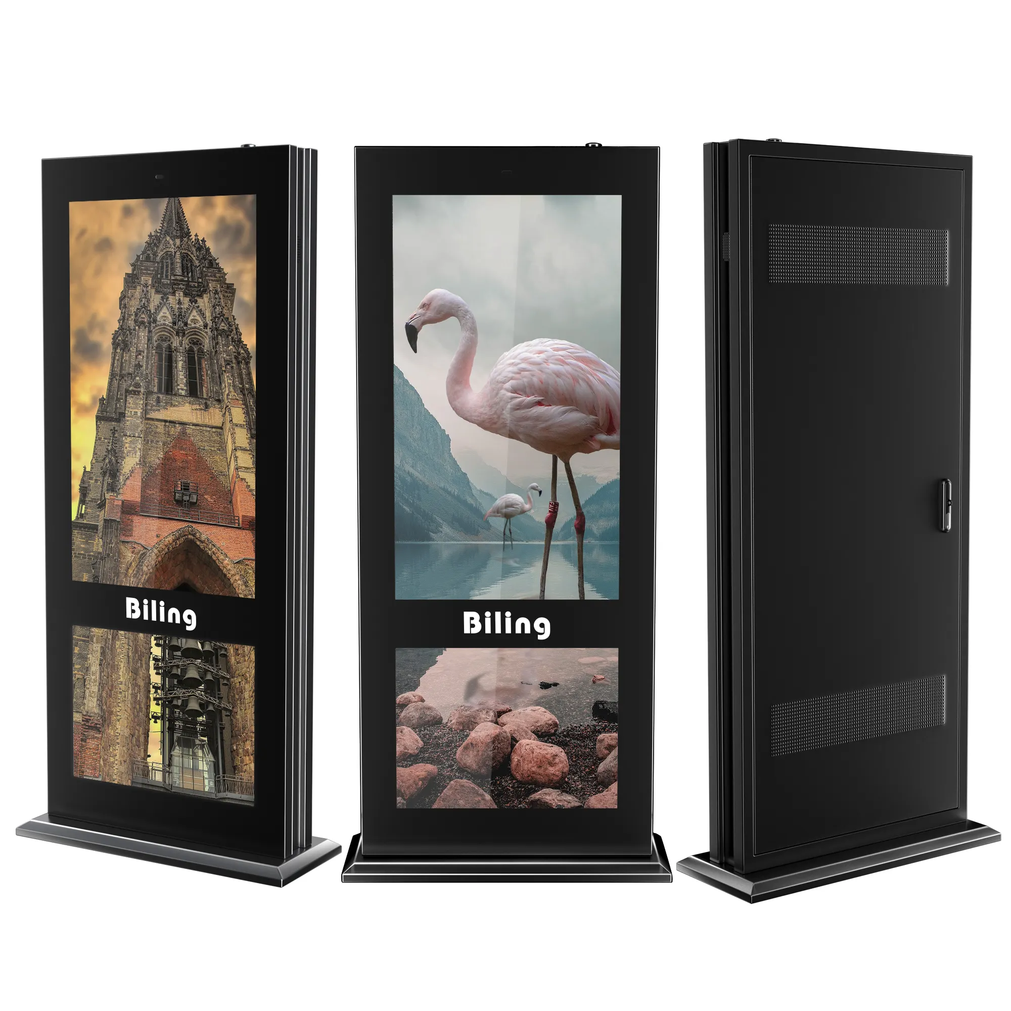 65 pollici Totem Double sided monitor LCD pubblicità esterna display digitale schermi