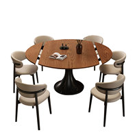 Table à manger extensible en bois massif de style français minimaliste moderne pour plusieurs personnes, adaptée à la maison, à l'hôtel et au restaurant