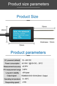 เซ็นเซอร์วัดค่า pH ดินแบบอนาล็อก RS485/0-5V/4-20MA แบบมีสาย สำหรับการวิเคราะห์ในพื้นที่เกษตรกรรม รองรับการปรับแต่ง OEM - Product Image 4