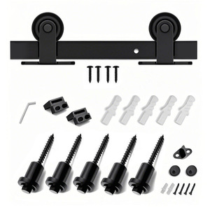 Vis d'installation pour rail de porte de grange coulissante à poussoir-tirant, à montage supérieur, en acier, design moderne américain, pour accessoires montés latéralement - Product Image 6
