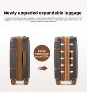Maleta Expandible con Asa Ancha y Puerto USB, Maleta de Viaje con Cierre, Maleta con Ruedas, Equipaje de Viaje Expandible