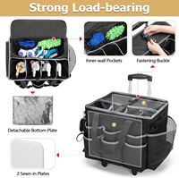 Chariot de nettoyage avec chariot amovible et bandoulière, sac de rangement pour produits de nettoyage avec poignées, organisateur roulant pour l'entretien ménager