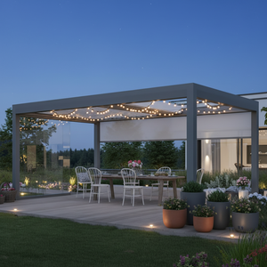 Pergola en aluminium toutes saisons Sweet Home avec toit rétractable, imperméable, pour patio extérieur, jardin, gazebo, auvent bioclimatique, kit - Product Image 2