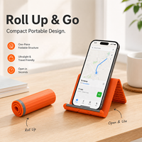 Support de téléphone portable en silicone flexible et pliable, multi-angles, universel, support paresseux portable, support de bureau réglable et enroulable