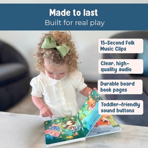 Discover Folk Music Sound Book para bebés con 6 canciones folclóricas americanas reales Libro de tablero interactivo con música - Product Image 5