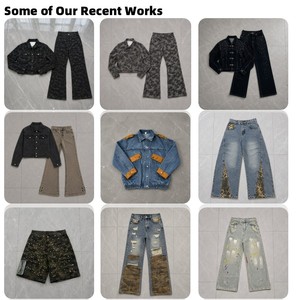 Set in Denim Personalizzato dal Produttore, Stile Old School, 100% Cotone Denim, Lavaggio Acido Vintage, Set Due Pezzi in Denim Sbiadito - Product Image 5