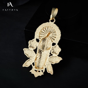 FP1054 Mặt Dây Chuyền Madonna Công Giáo Chuyên Nghiệp Mặt Dây Chuyền Mạ Vàng Ngoại Cỡ Guadalupe Mặt Dây Chuyền - Product Image 6