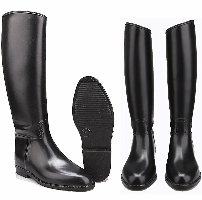 ladies pvc horse riding over knee hunting wellington rain shoes boots for women and men