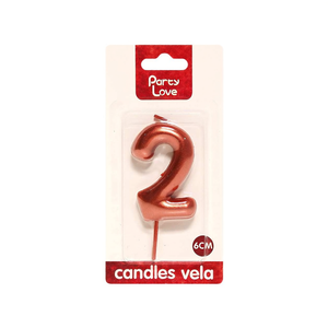 Candela Decorativa Numero 2 da 6 Cm per Torte di Compleanno - Product Image 1