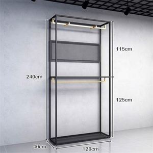 Estante de ropa de boutique para hombre personalizado negro, estantes de exhibición de ropa metálicos de fábrica, estante de tienda personalizable - Product Image 2