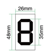 Afficheur de prix mécanique AUTODISP RS35 35 mm à 7 segments LCD avec protection IP65 et fond noir sur blanc