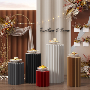 Support de <span class=keywords><strong>colonne</strong></span> en nid d'abeille en papier recyclable Affichage cylindrique rotatif à 360 ° pour la décoration de magasin de détail - Product Image 5