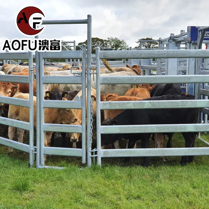 Painéis de cerca de gado galvanizados, painéis de cerca redondos revestidos a pó para gado, resistentes a alta resistência, painéis redondos para cerca de cavalo
