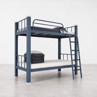 Lit superposé réglable en acier laminé à froid robuste et traditionnel - Écologique et pliable pour dortoir, école, appartement, chambre
