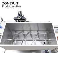 Ligne de production automatique ZONESUN ZS-FAL180P11 avec pompe à rotor servo pour le remplissage, le bouchage et l'étiquetage de pots et bouteilles de sauces et pâtes