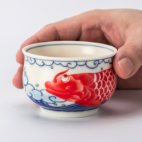 Tasse à thé en porcelaine fine bleue et blanche chinoise, motif vague nuageuse, style peint à la main, écologique, design personnalisable, fabrication en usine