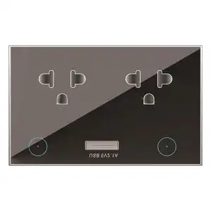 OSWELL Outlet Google App With USB Universal EU UK US AU India South Africa Brazil Black WiFi Smart Wall Power Socket