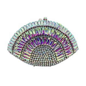 Women Elegant Shell Crystal Evening Bag Shinny Rhinestones Clutch Purse Removable Chain Handbag for Prom Night Out - Product Image 3
