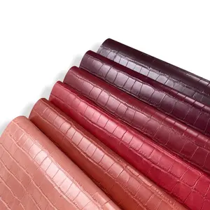 1MM Embossed Calfskin Texture Granite Crocodile Alligator PU Faux Leather Vinyl Rolls For Bags Wallets Luggage