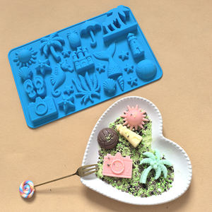 Molde de Silicona con Múltiples Formas de Playa Veraniega <span class=keywords><strong>para</strong></span> Manualidades con Resina, Fabricación de Jabón de Chocolate, Molde de Caramelos de Chocolate <span class=keywords><strong>para</strong></span> Decoración de Pasteles - Product Image 5