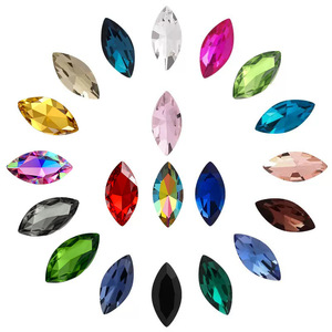 Cristal de diamante con forma irregular y base puntiaguda tipo ojo de caballo, cristal de vidrio en forma de diamante, accesorios de joyería DIY. - Product Image 1