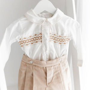 Vêtements pour enfants, ensembles de vêtements pour bébés garçons, chemises, shorts, salopettes, 2 pièces, style vintage, vente en gros pour enfants, 08AS105375 - Product Image 4