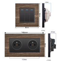 Panneau d'interrupteur d'éclairage mural vintage EU Prise USB antique Charge rapide 18W Type-c Prise murale 220V accessoires électriques