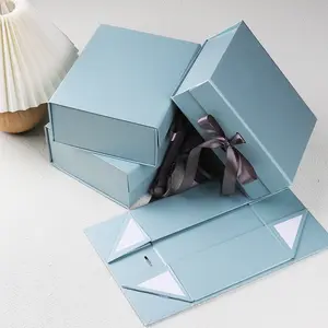 Luxus bedruckte kosmetische magnetische Falt aufbewahrung papier Geschenk box Verpackung für Magnet papier faltbare Geschenk box