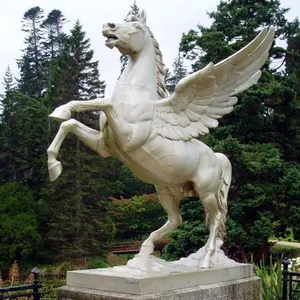 Подгонянные металлические поделки большая Крылатая лошадь Бронзовая статуя для наружного украшения