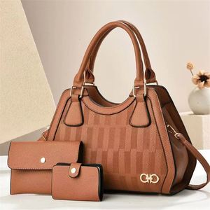 Hot <b>Sale</b> Lady's Totes Casual Leather Crossbody Bags Waterproof PU Handbag Purse Set 3pcs - Product Image 2