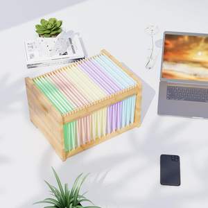 Pack organisateur de fichiers suspendus en bambou bureau bureau organisateur de fichiers assemblage facile lettre taille <span class=keywords><strong>bois</strong></span> stockage boîtes de rangement bacs - Product Image 1