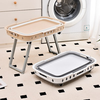 Panier à linge pliable en gros, panier de rangement pliable en plastique PP+TPR, panier à linge portable pliable avec pieds