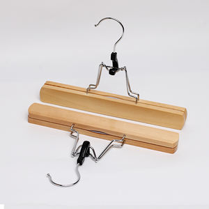 Perchas de Madera Lacada para Extensiones de Cabello con Pinza para Pantalones Colgadores Antideslizantes para Pelucas Estante de Exhibición para Salón - Product Image 3